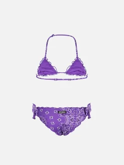 Mädchen-Triangel-Bikini mit Bandana-Print