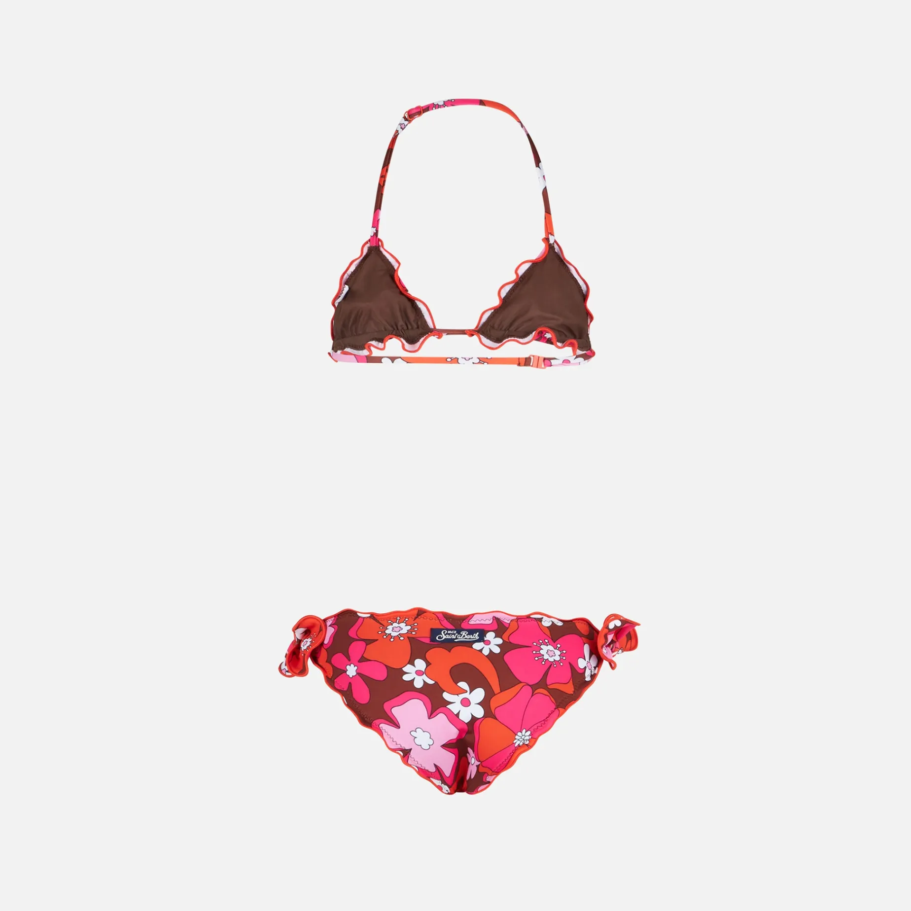 Mädchen-Triangel-Bikini mit Blumenprint