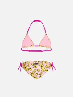 Mädchen-Triangel-Bikini mit Smile-Print