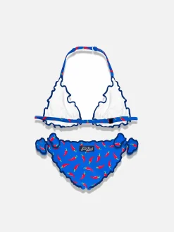 Mädchen-Triangel-Bikini mit Chili-Pfeffer-Print