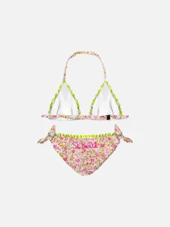Mädchen-Triangel-Bikini mit Blumen | Hergestellt aus Liberty-Stoff