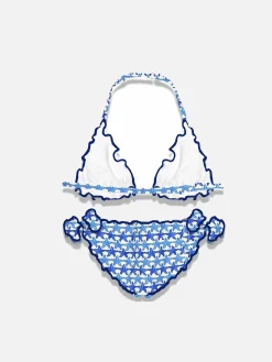 Mädchen-Triangel-Bikini mit Seestern-Print