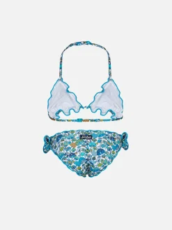 Mädchen-Triangel-Bikini mit Pilz-Print | Hergestellt aus Liberty-Stoff