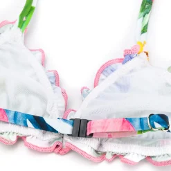 Mädchen-Triangel-Bikini mit tropischem Aufdruck