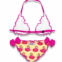 Mädchen-Triangel-Bikini mit Flamingo-Print