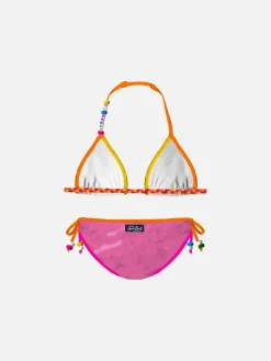 Mädchen-Triangel-Bikini mit Leopardenmuster