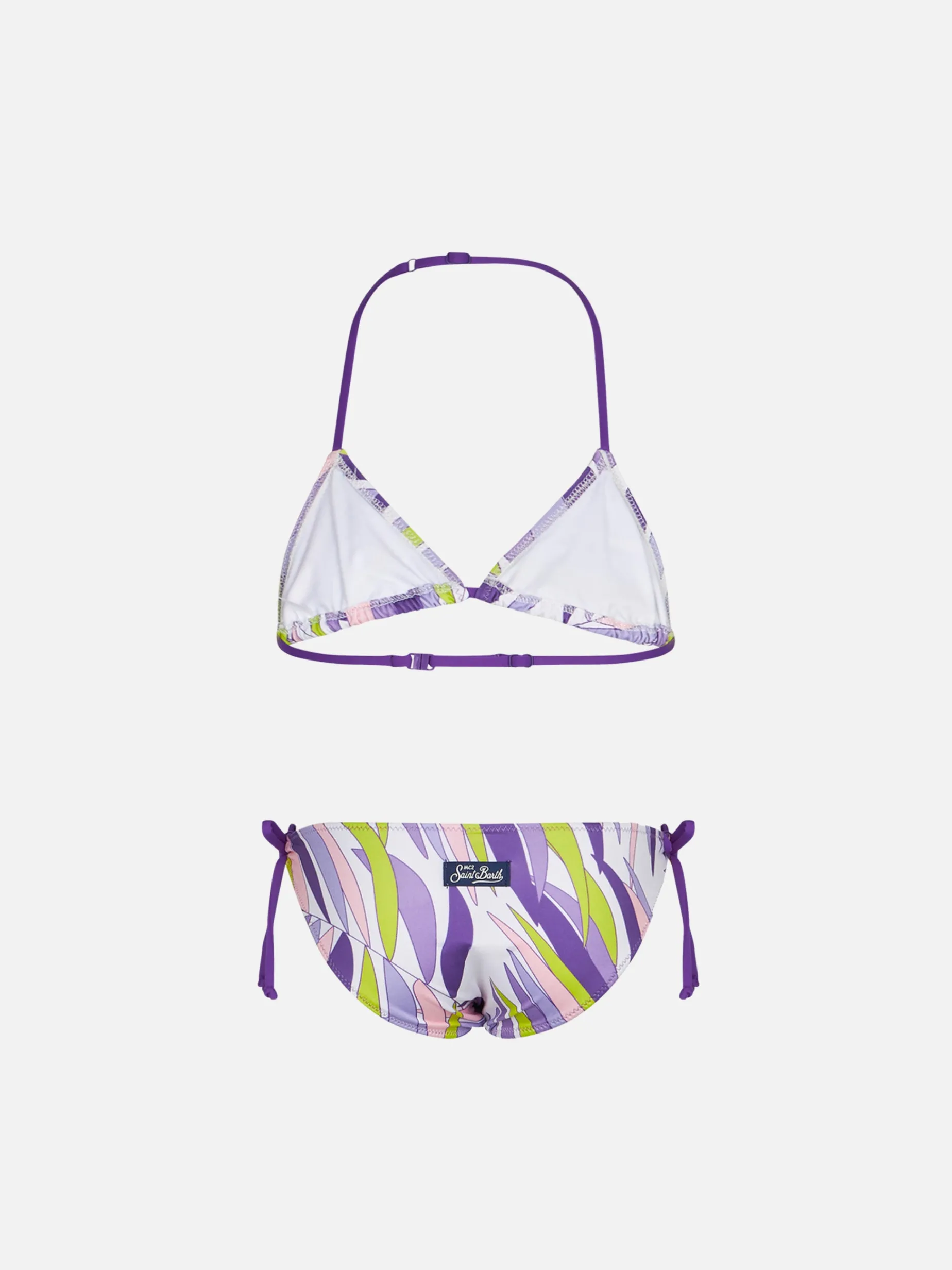 Mädchen-Triangel-Bikini mit Palmblättern