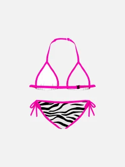 Mädchen-Triangel-Bikini mit Zebra-Print