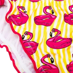 Mädchen-Triangel-Bikini mit Flamingo-Print