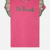 Mädchen-T-Shirt aus Baumwolle mit Volant und Stickerei