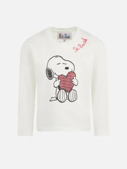 Mädchen-T-Shirt aus schwerer Baumwolle mit Snoopy-Strassstein-Aufdruck | SNOOPY PEANUTS™ SONDEREDITION