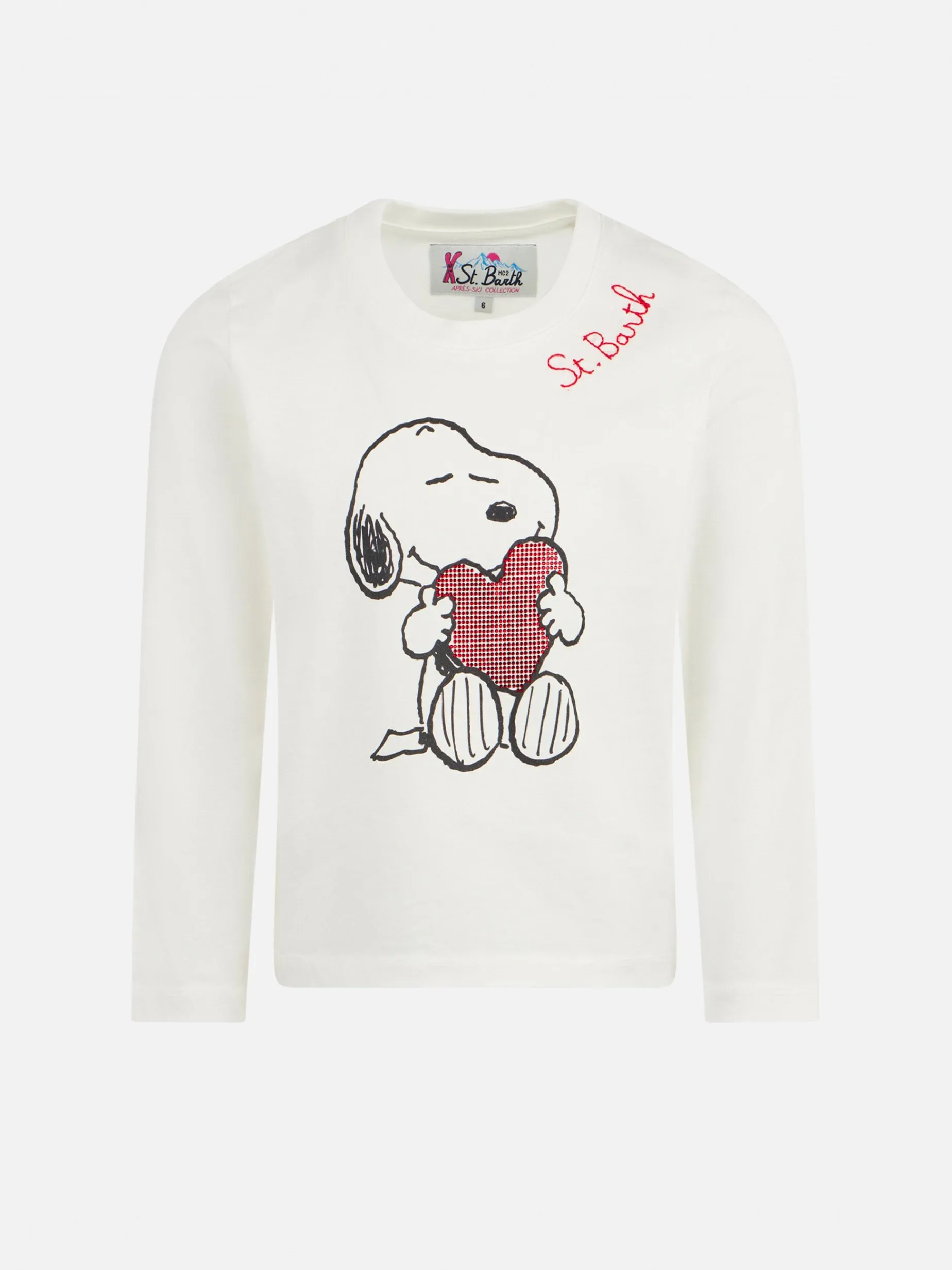 Mädchen-T-Shirt aus schwerer Baumwolle mit Snoopy-Strassstein-Aufdruck | SNOOPY PEANUTS™ SONDEREDITION