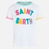 Mädchen-T-Shirt Elly aus Baumwolljersey mit Rundhalsausschnitt und Saint-Barth-Frottee-Aufnäher