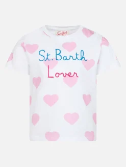 Mädchen-T-Shirt Elly aus Baumwolljersey mit Rundhalsausschnitt und Vacay-Mood-Stickerei