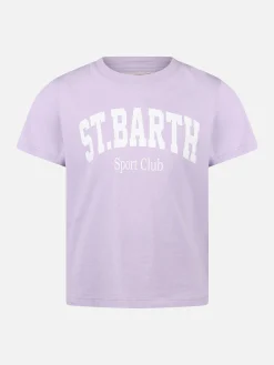 Mädchen-T-Shirt Elly aus Baumwolljersey mit Rundhalsausschnitt und St. Barth-Aufdruck