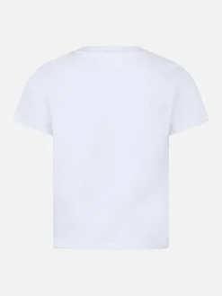 Mädchen-T-Shirt Elly aus Baumwolljersey mit Rundhalsausschnitt und Vacay-Mood-Stickerei
