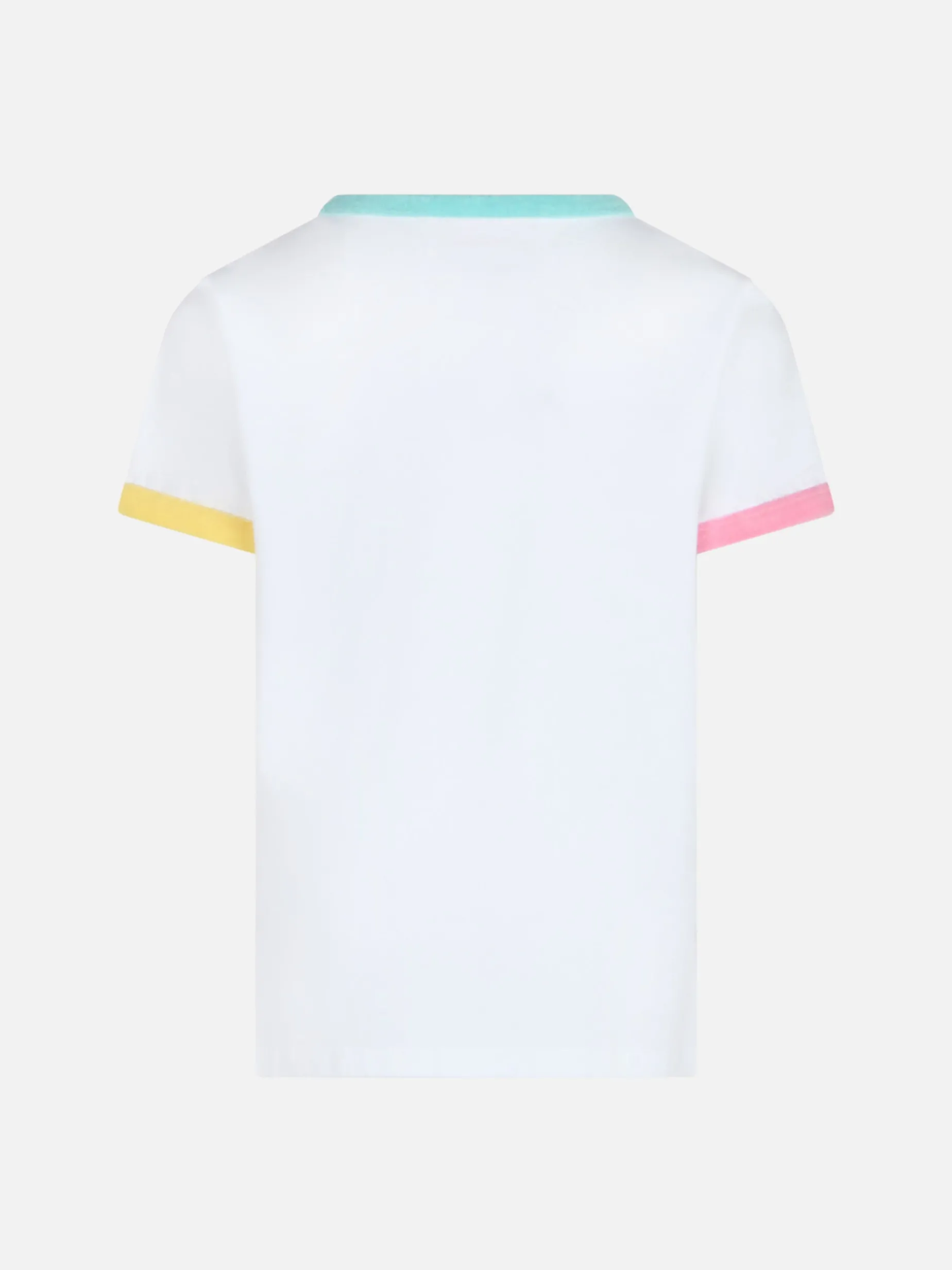 Mädchen-T-Shirt Elly aus Baumwolljersey mit Rundhalsausschnitt und Saint-Barth-Frottee-Aufnäher