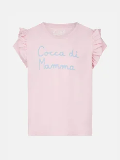 Mädchen-T-Shirt mit Cocca di Mamma-Stickerei