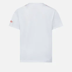 Mädchen-T-Shirt mit Gänseblümchen-Stickerei und Aufnäher