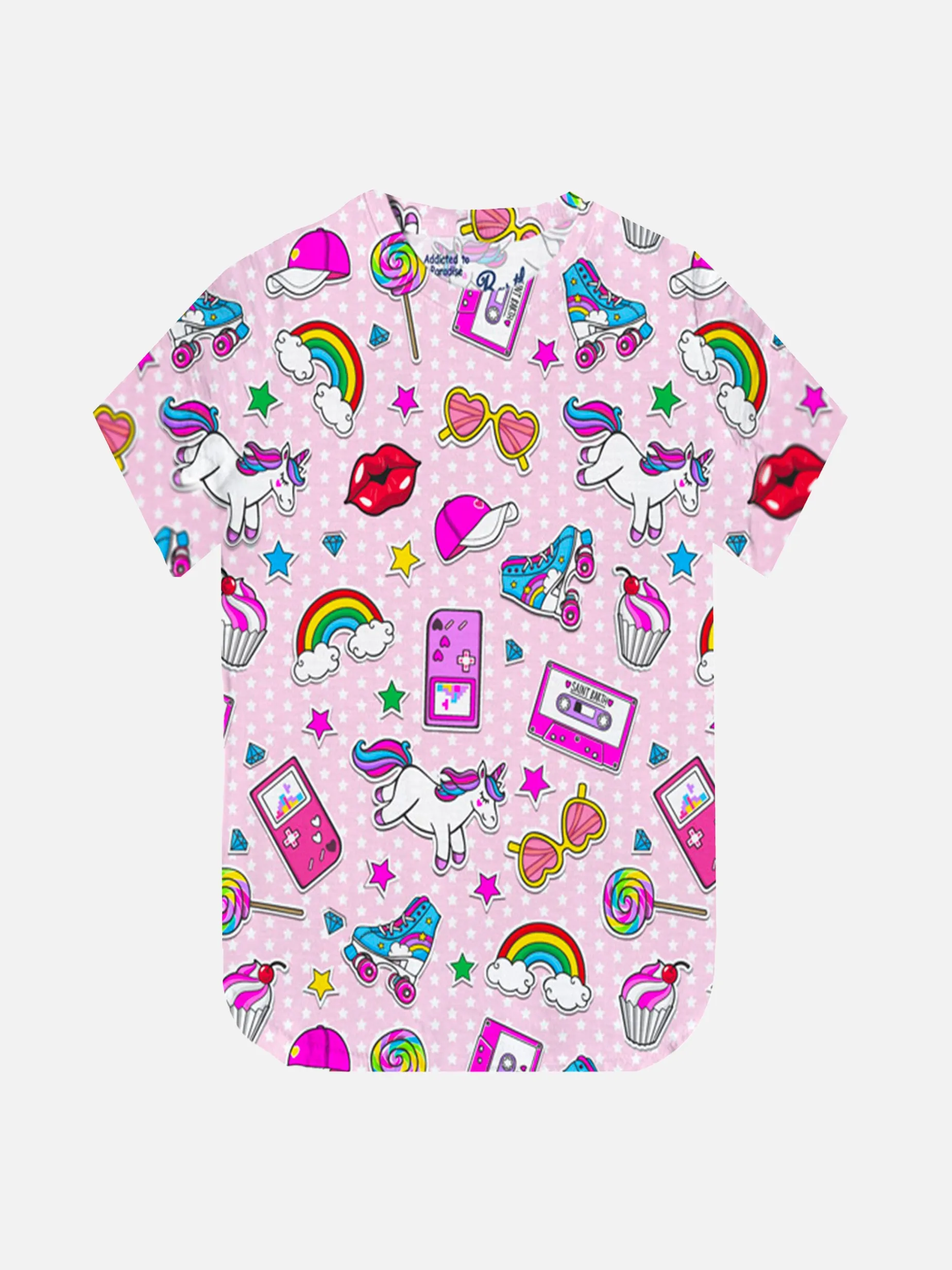 Mädchen-T-Shirt mit Patch-Print aus den 90er-Jahren