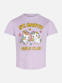 Mädchen-T-Shirt mit St. Barth Girls Club- und Einhörner-Aufdruck