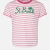 Mädchen-T-Shirt mit Streifen und Stickerei