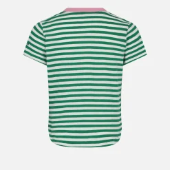 Mädchen-T-Shirt mit Streifen und Stickerei