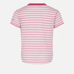 Mädchen-T-Shirt mit Streifen und Stickerei