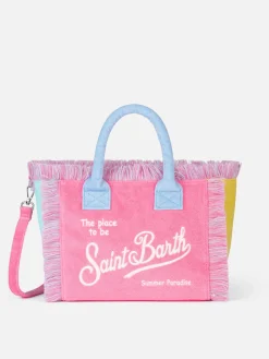 Mehrfarbige Colette Sponge-Handtasche aus Terry mit Aufnähern
