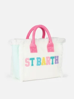 Mehrfarbige Colette Sponge-Handtasche aus Terry mit Aufnähern