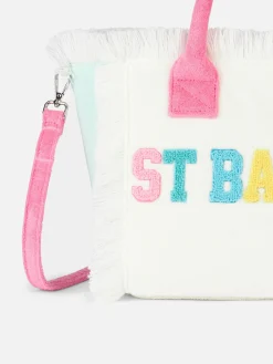 Mehrfarbige Colette Sponge-Handtasche aus Terry mit Aufnähern