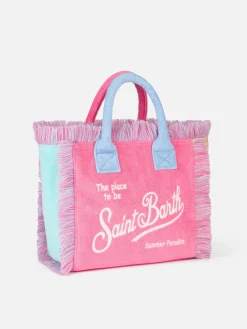 Mehrfarbige Colette Sponge-Handtasche aus Terry mit Aufnähern
