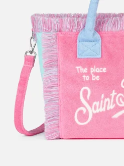 Mehrfarbige Colette Sponge-Handtasche aus Terry mit Aufnähern
