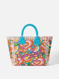 Mehrfarbige Colette-Handtasche aus Baumwollcanvas