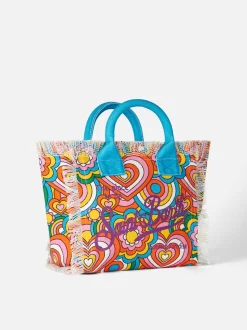 Mehrfarbige Colette-Handtasche aus Baumwollcanvas