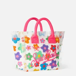 Mehrfarbige Colette-Handtasche aus Baumwollcanvas mit Blumendruck