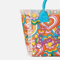 Mehrfarbige Colette-Handtasche aus Baumwollcanvas
