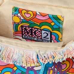 Mehrfarbige Colette-Handtasche aus Baumwollcanvas