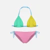 Mehrfarbiger Frottee-Bikini für Mädchen