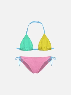 Mehrfarbiger Frottee-Bikini für Mädchen