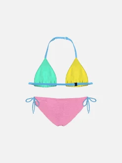 Mehrfarbiger Frottee-Bikini für Mädchen