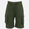 Militärgrüne Cargo-Shorts Cargy für Jungen