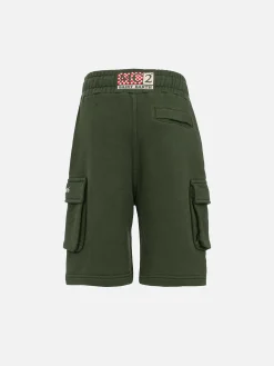 Militärgrüne Cargo-Shorts Cargy für Jungen