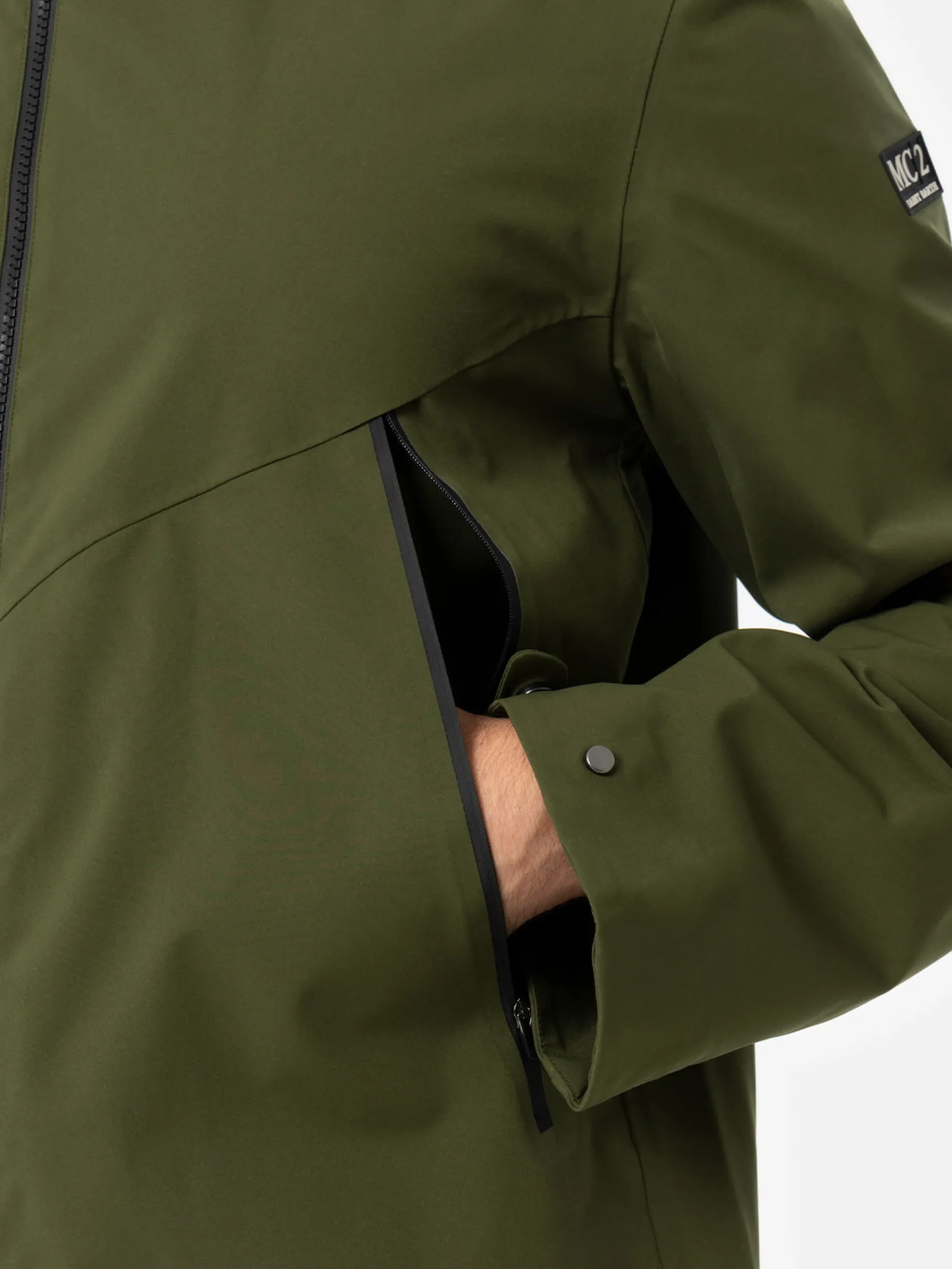 Militärgrüne 3-Lagen-Kapuzenjacke Parson für Herren