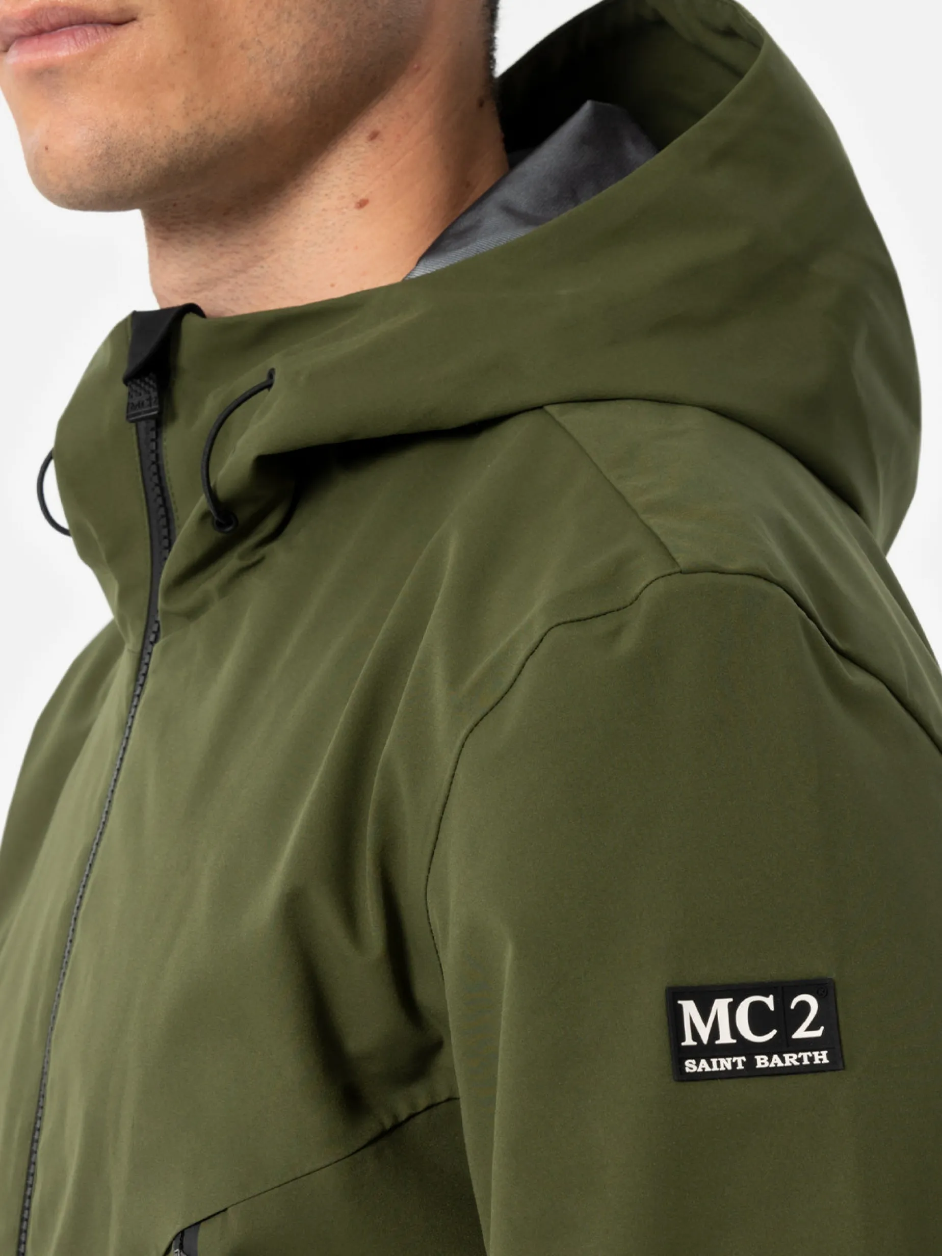 Militärgrüne 3-Lagen-Kapuzenjacke Parson für Herren