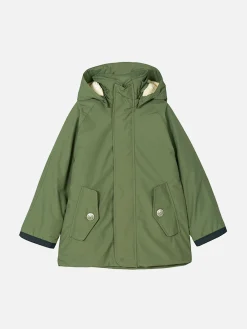 Militärgrüne Parkajacke mit Kapuze für Jungen
