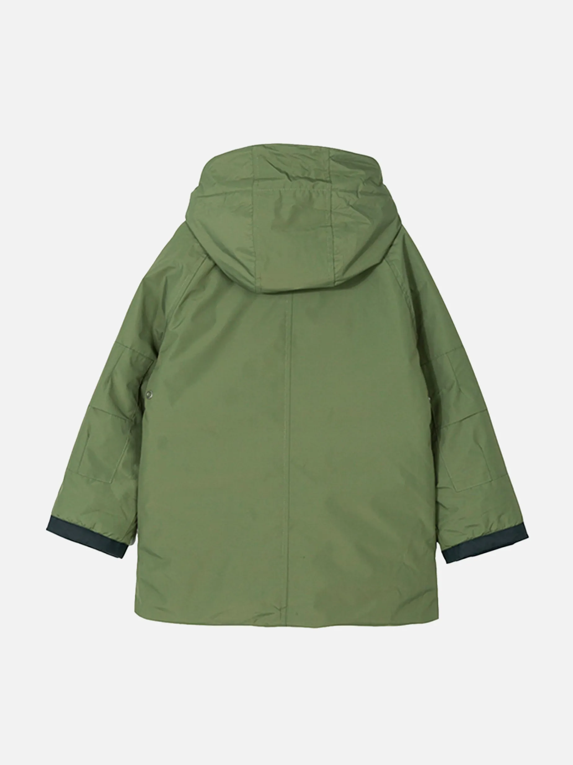 Militärgrüne Parkajacke mit Kapuze für Jungen