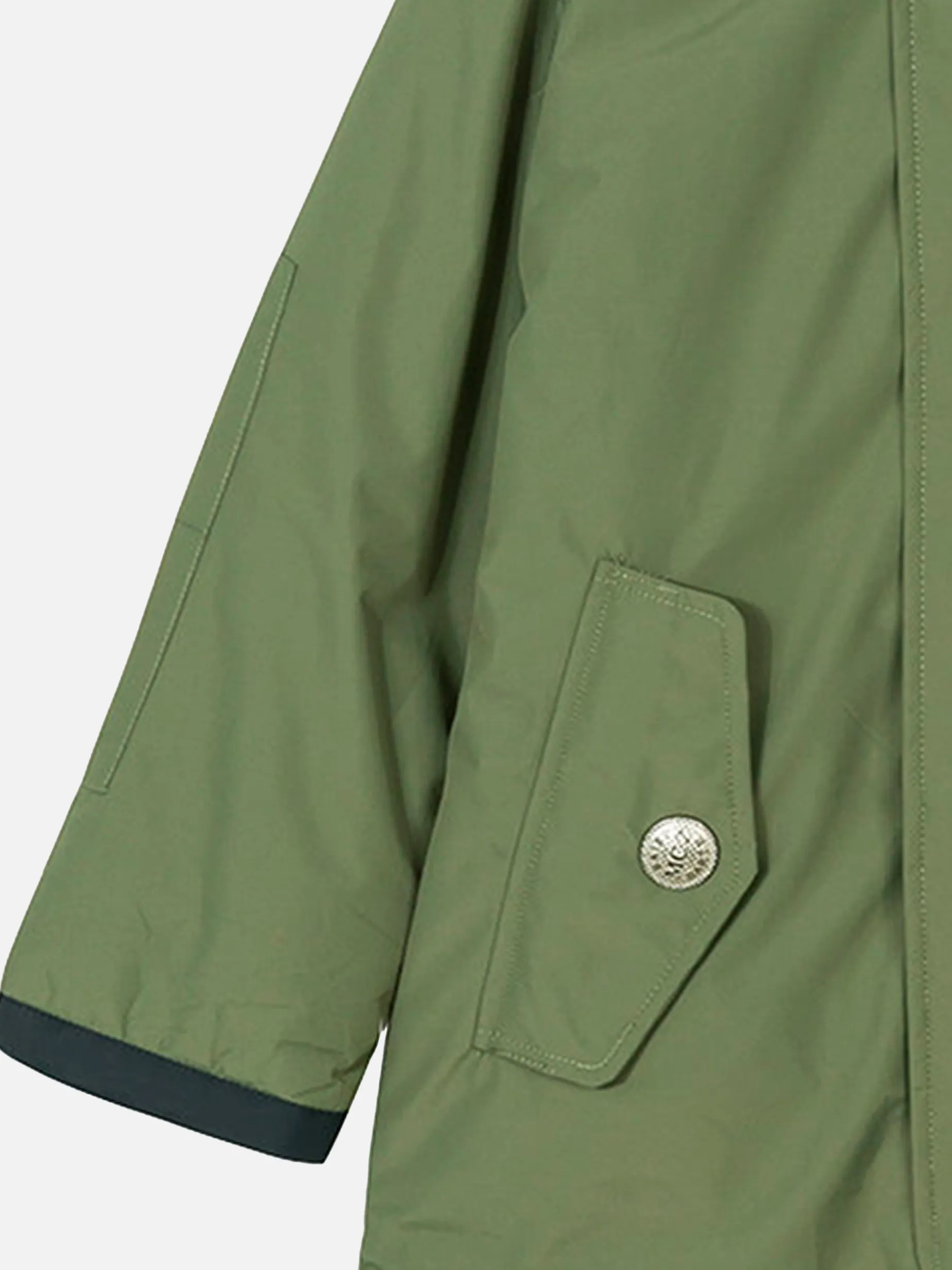 Militärgrüne Parkajacke mit Kapuze für Jungen