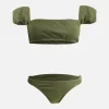 Militärgrüner Bandeau-Bikini