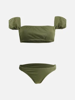 Militärgrüner Bandeau-Bikini
